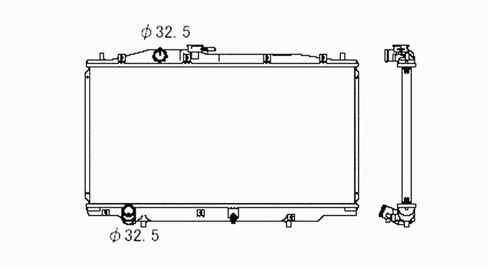 Honda Radiator with OEM #  19010-RCA-A53 TYC #  2571