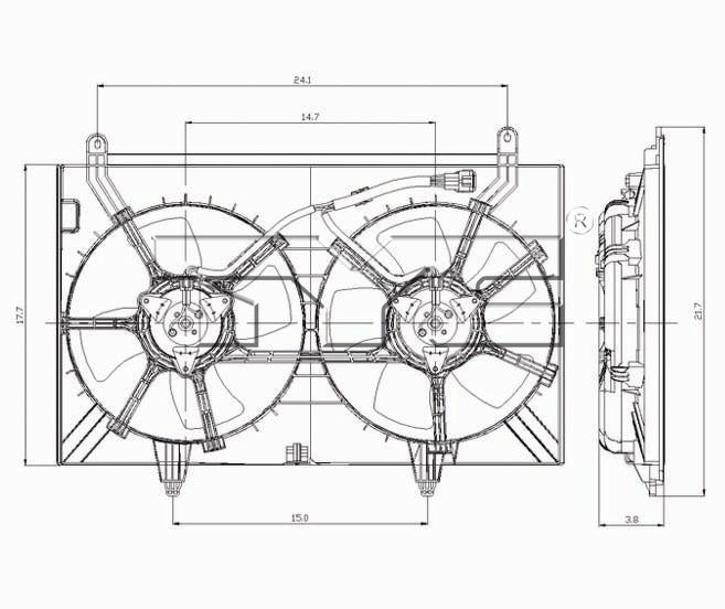 TYC Cooling Fan Assembly for INFINITI FX35 2003-2008 OEM # 21481-CG010