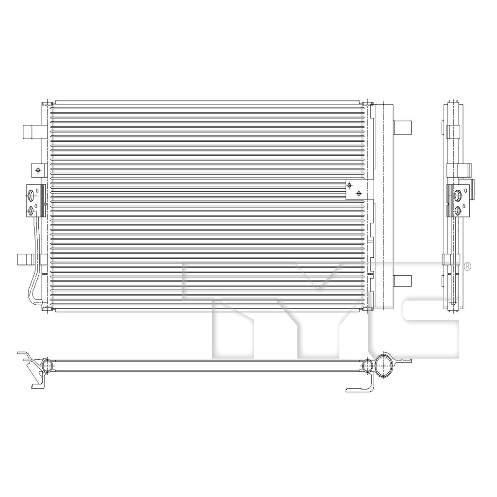 Kia A/C Condenser with OEM # 97606-Q5500 TYC #  30274