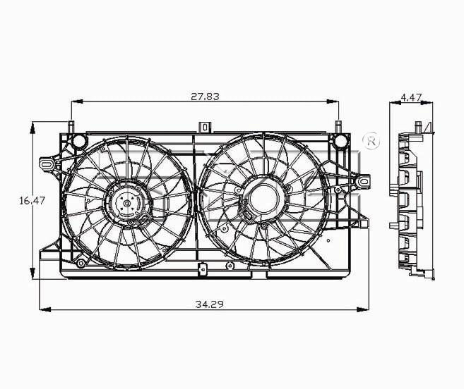 TYC Cooling Fan Assembly for Buick LaCrosse 2005-2009 OEM # 10324029