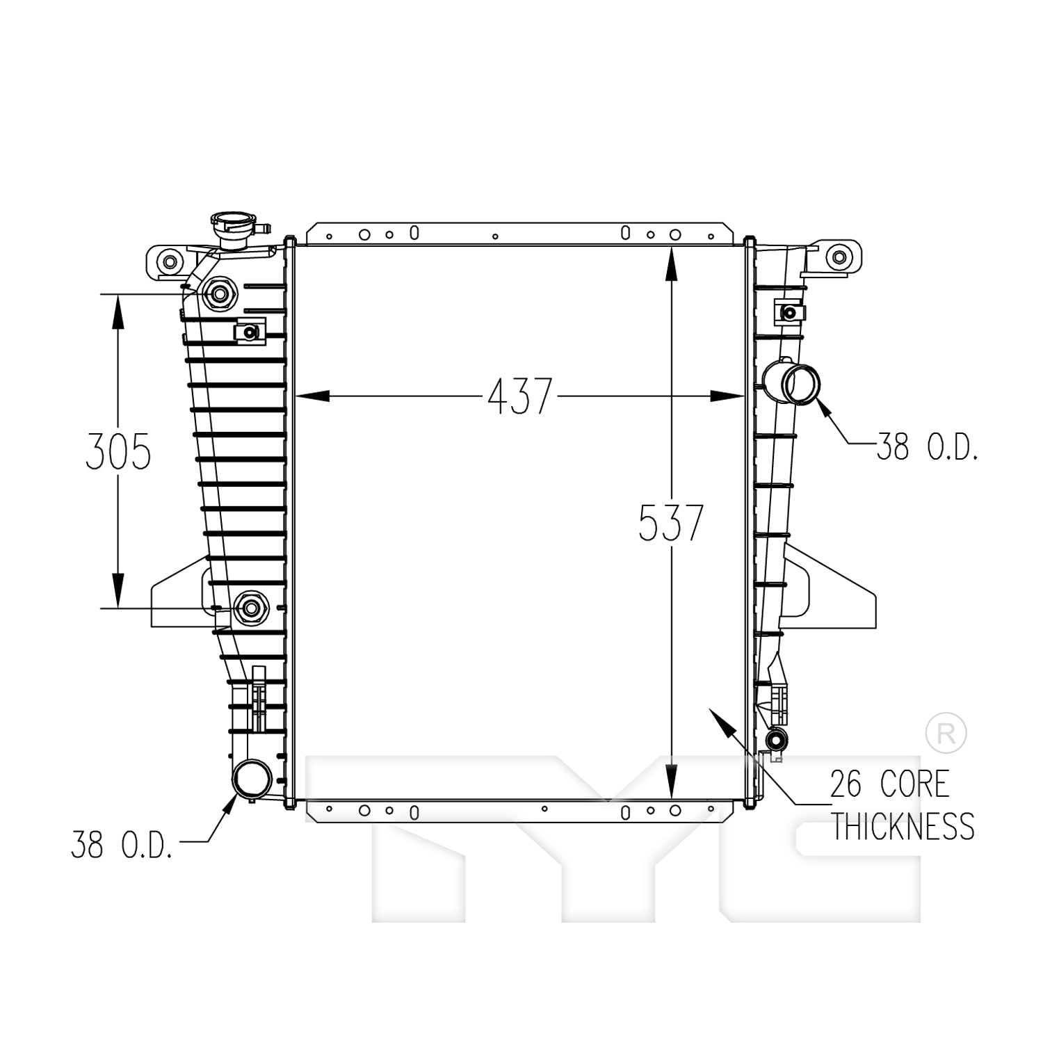 Mazda Radiator with OEM #  ZZM7-15-200C TYC #  1722