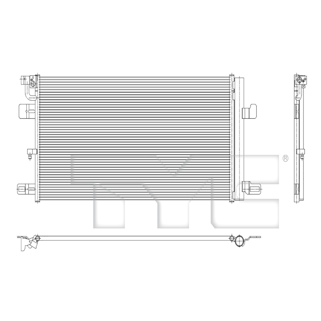 Audi A/C Condenser with OEM # 8W0 816 411 AA TYC #  30308