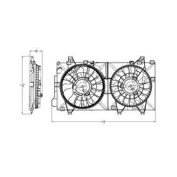 TYC Cooling Fan Assembly for Mazda 3 2014-2018 JAPAN BUILT OEM # PE2015025