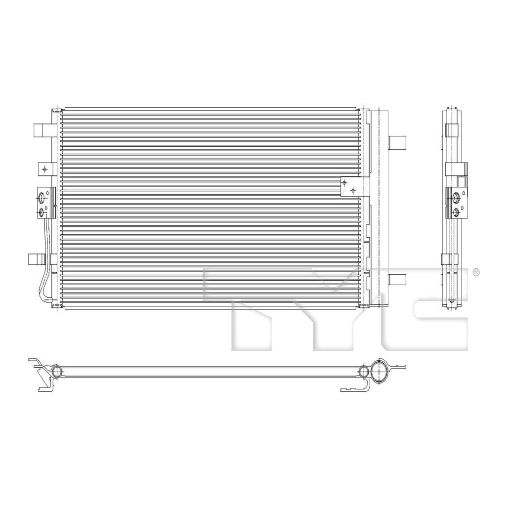 Hyundai A/C Condenser with OEM # 97606-BE000 TYC #  30275