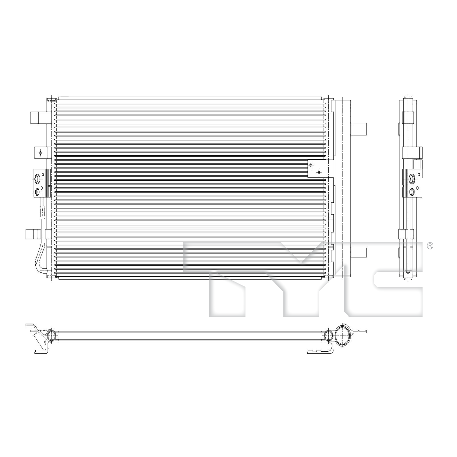 Hyundai A/C Condenser with OEM # 97606-BE000 TYC #  30275