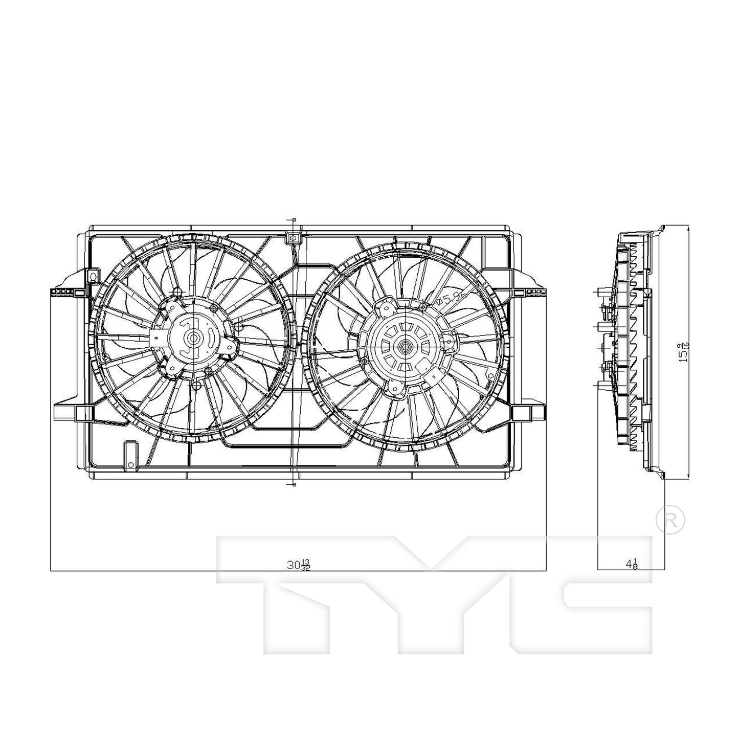 TYC Cooling Fan Assembly for Pontiac G6 2006-2010 RPO-LZ4 OEM # 20757664