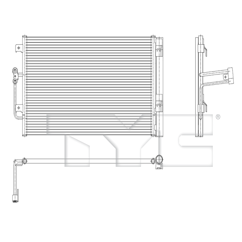 Cadillac A/C Condenser with OEM # 86540124 TYC #  30204