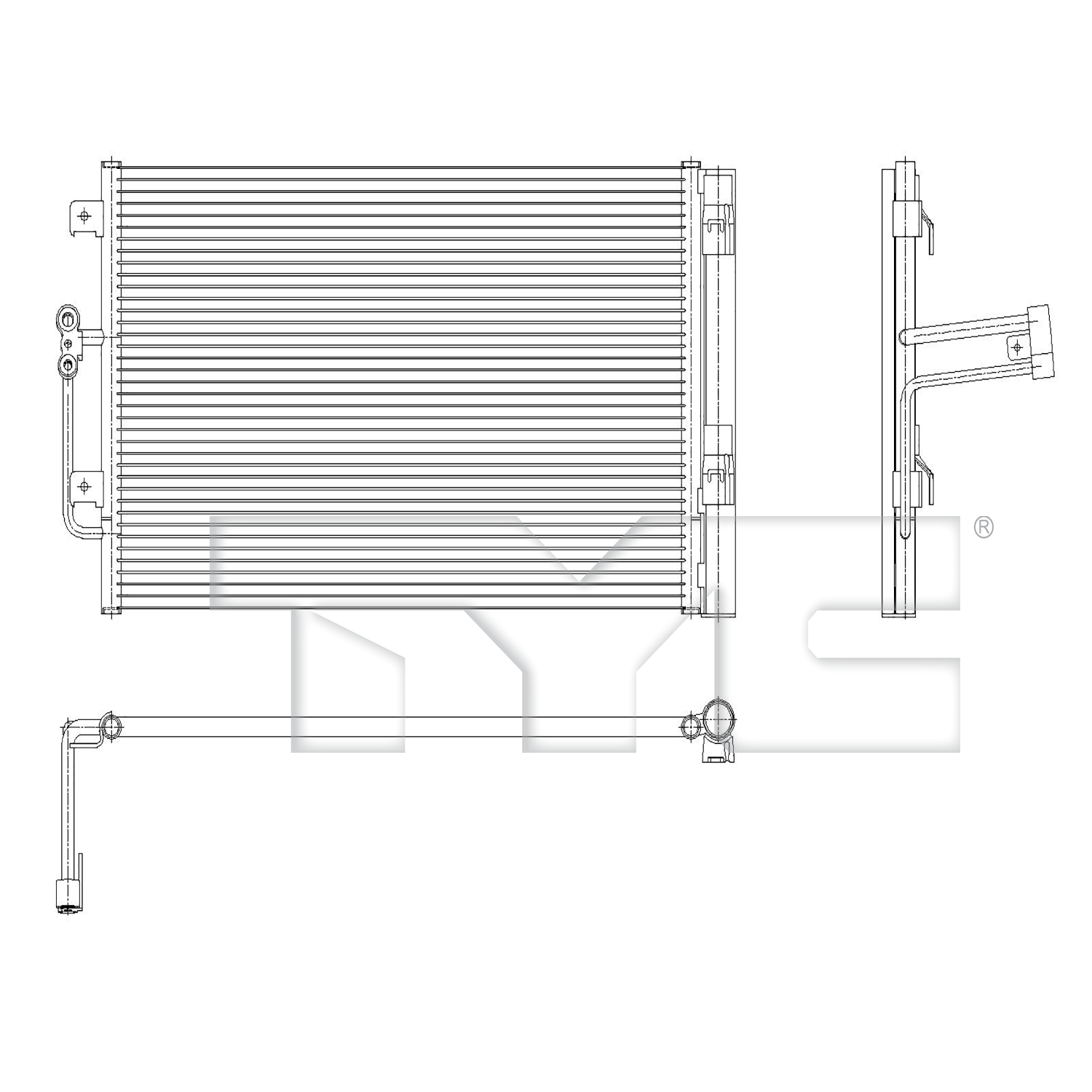 Cadillac A/C Condenser with OEM # 86540124 TYC #  30204