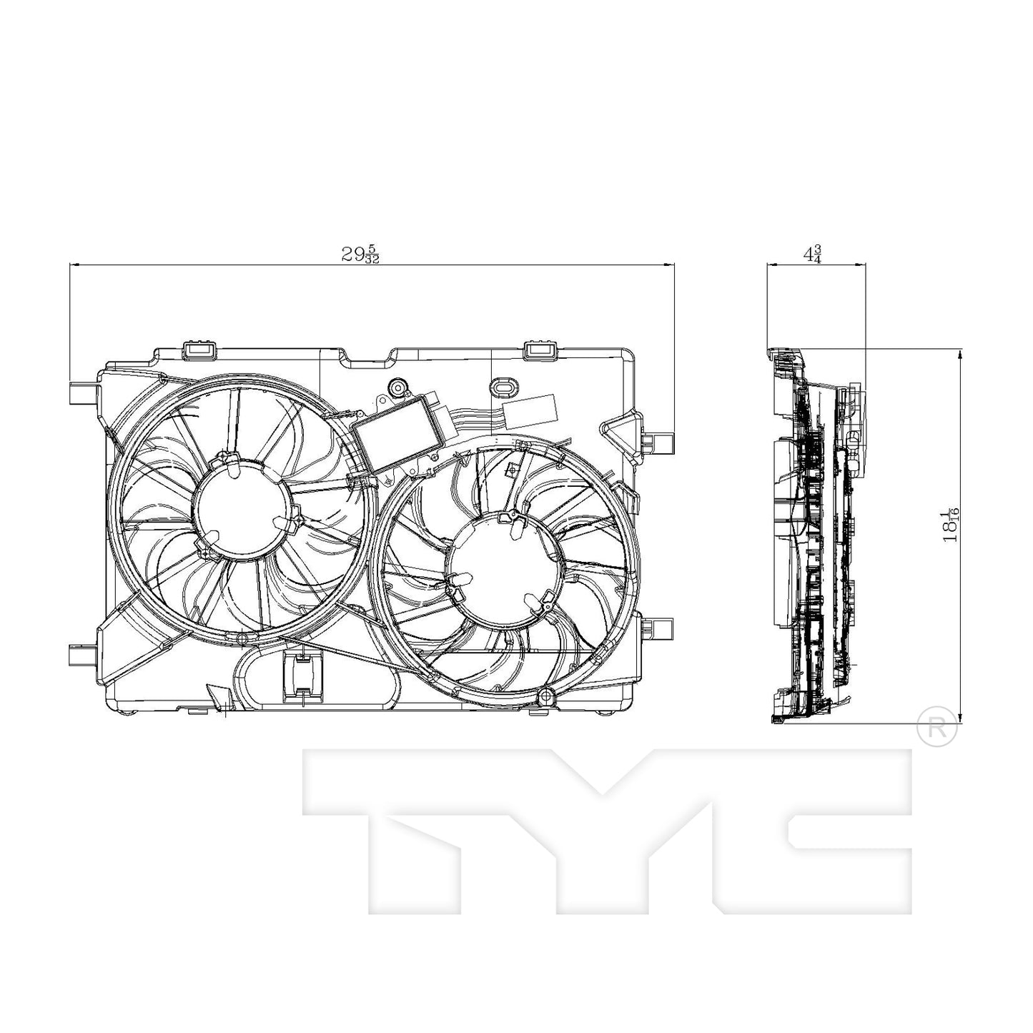 TYC Cooling Fan Assembly for Ford Fusion 2010-2012 OEM # 9E5Z 8C607C