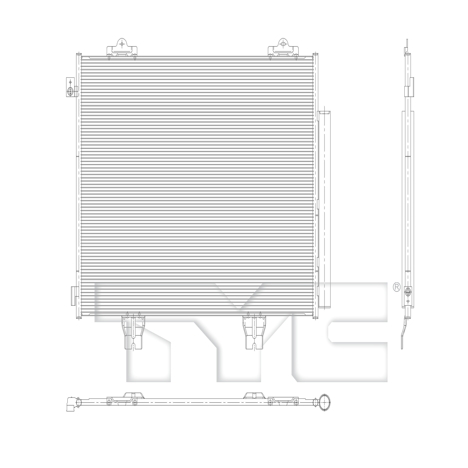 Honda A/C Condenser with OEM # 80100-T90-A01 TYC #  30267