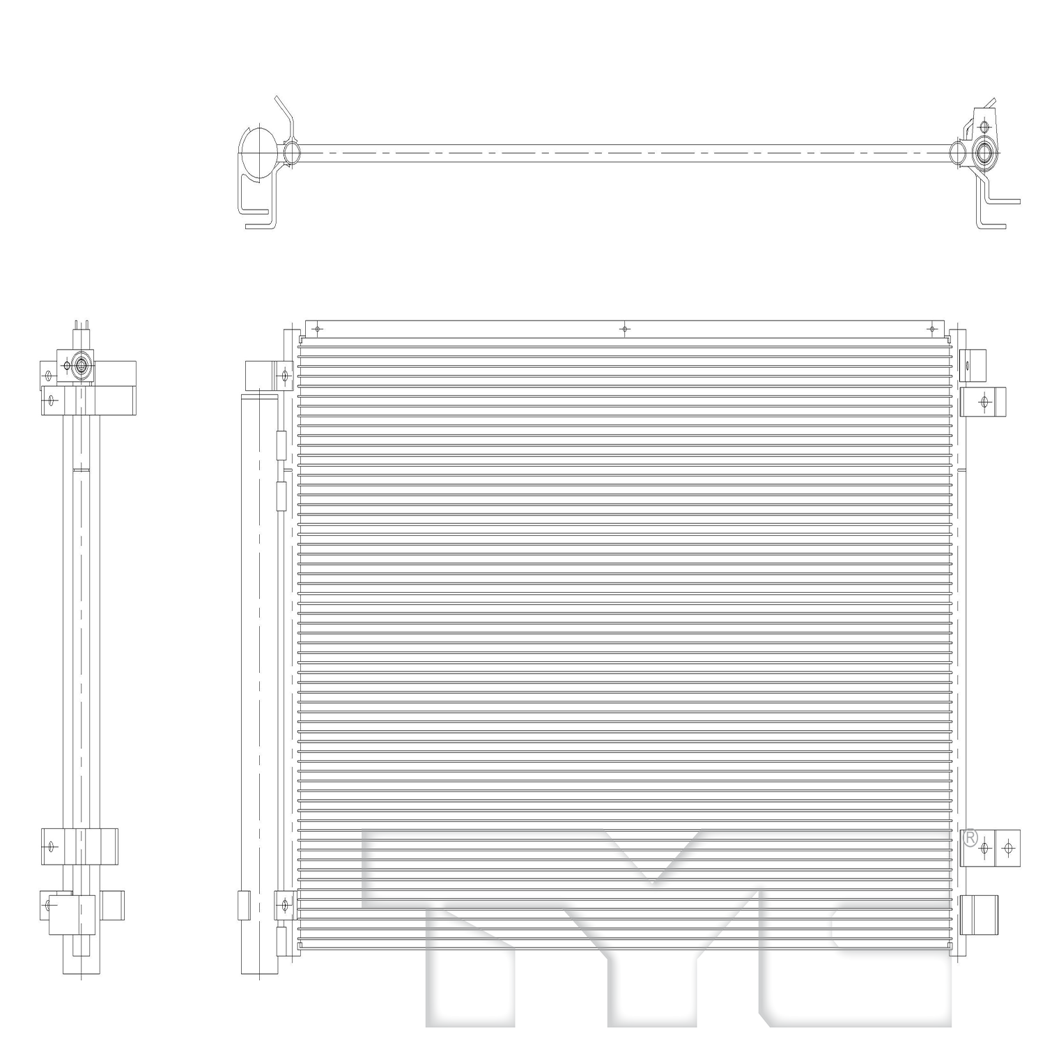 Ford A/C Condenser with OEM # PR3Z 19712 B TYC #  30266