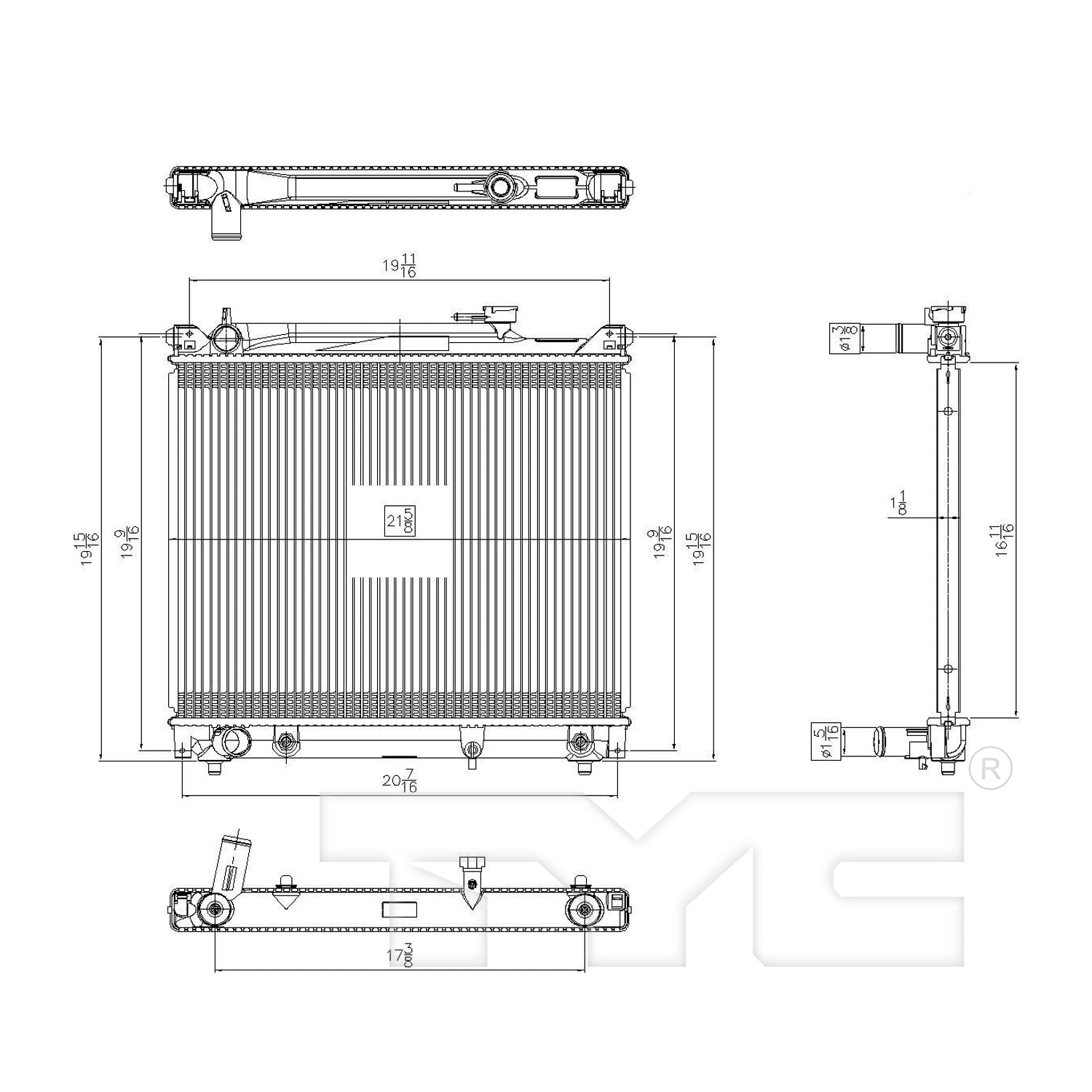 Chevrolet Radiator with OEM #  91174507 TYC #  2506