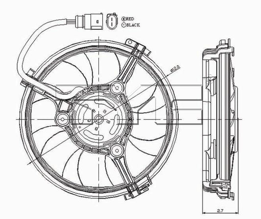 TYC Cooling Fan Assembly for Audi A8 Quattro 1997-2003 OEM # 000959455
