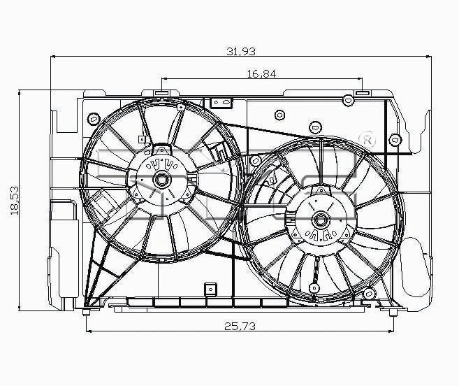 TYC Cooling Fan Assembly for Toyota RAV4 2006-2012 See Note OEM # 16361-0V010