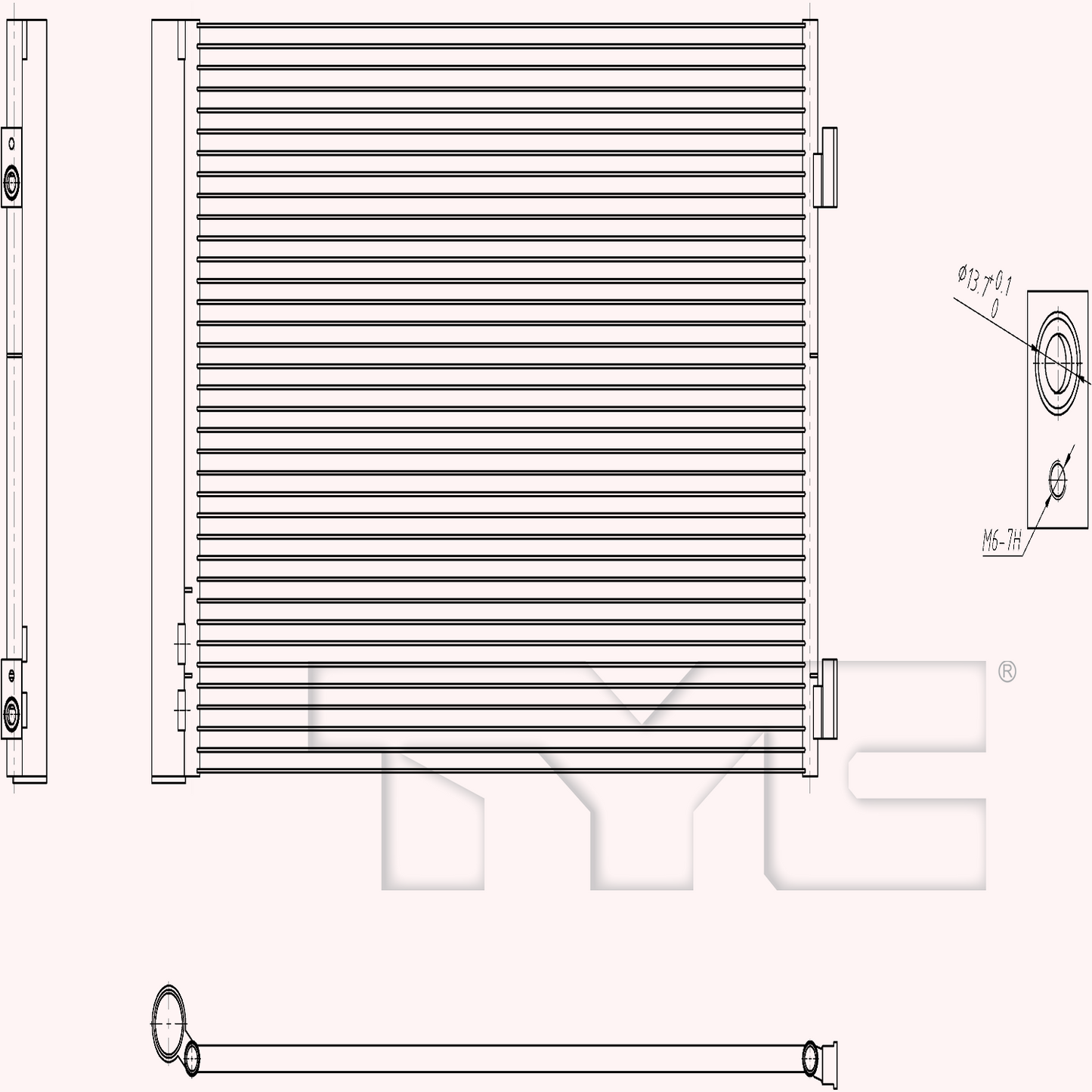TYC AC Condenser for MINI COOPER 2011-2015 OEM #  64 53 9 228 607