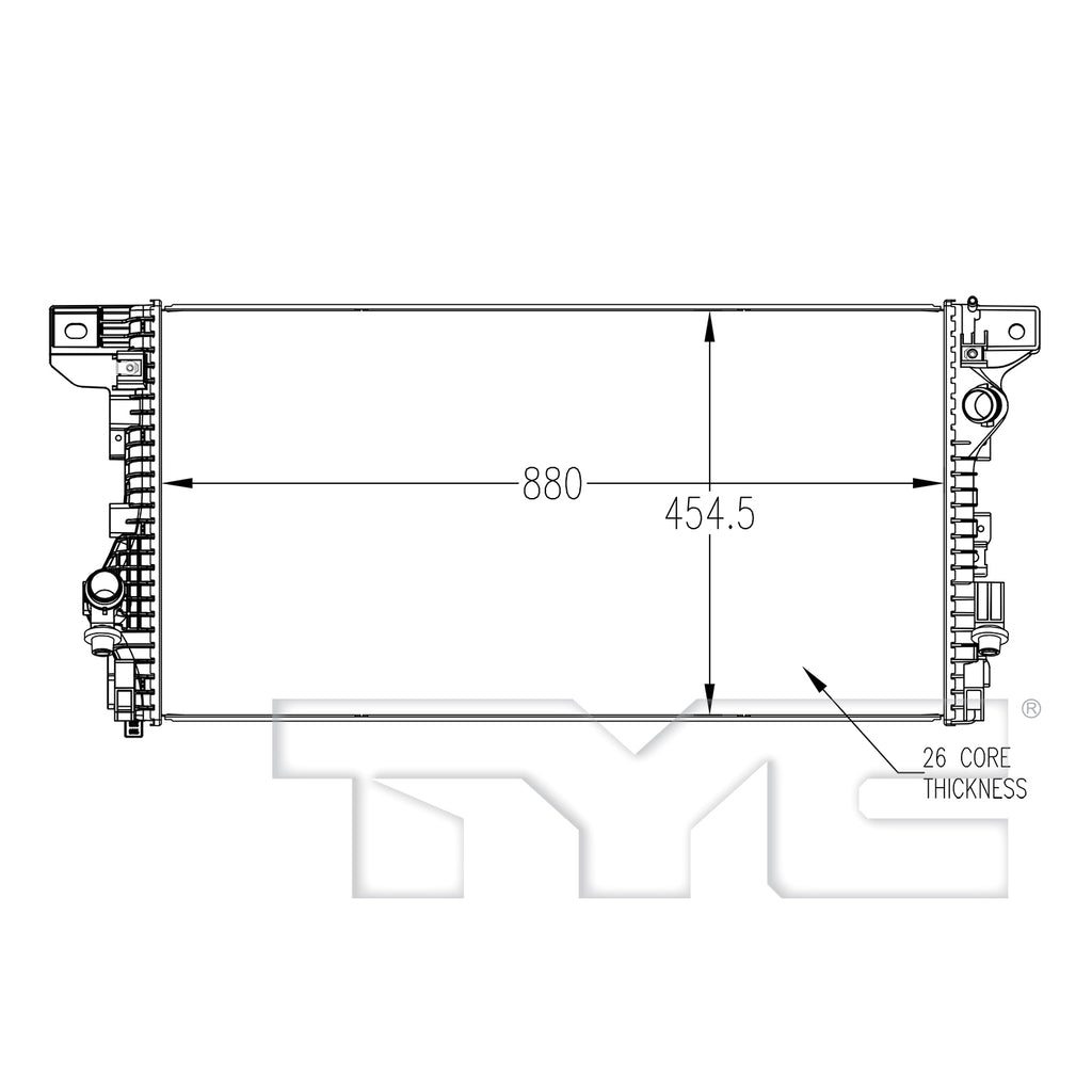 Ford Lincoln Radiator with OEM #  ML3Z 8005 A TYC #  13930