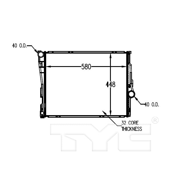 BMW Radiator with OEM #  17 11 9 071 519 TYC #  2636