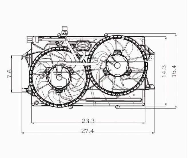 TYC Cooling Fan Assembly for Ford Focus 2000-2002 w/ A/C OEM # 1S4Z 8C607 A