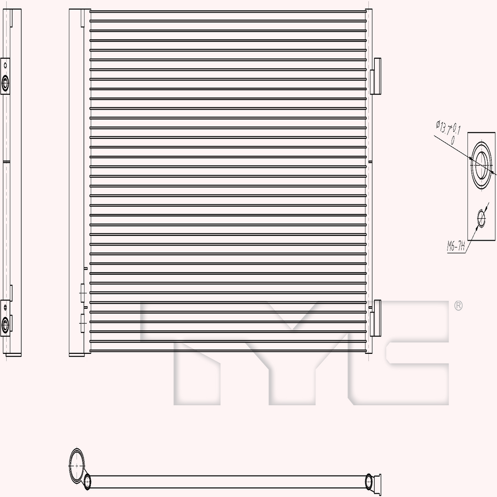 Mini A/C Condenser with OEM # 64 53 9 228 607 TYC #  3989
