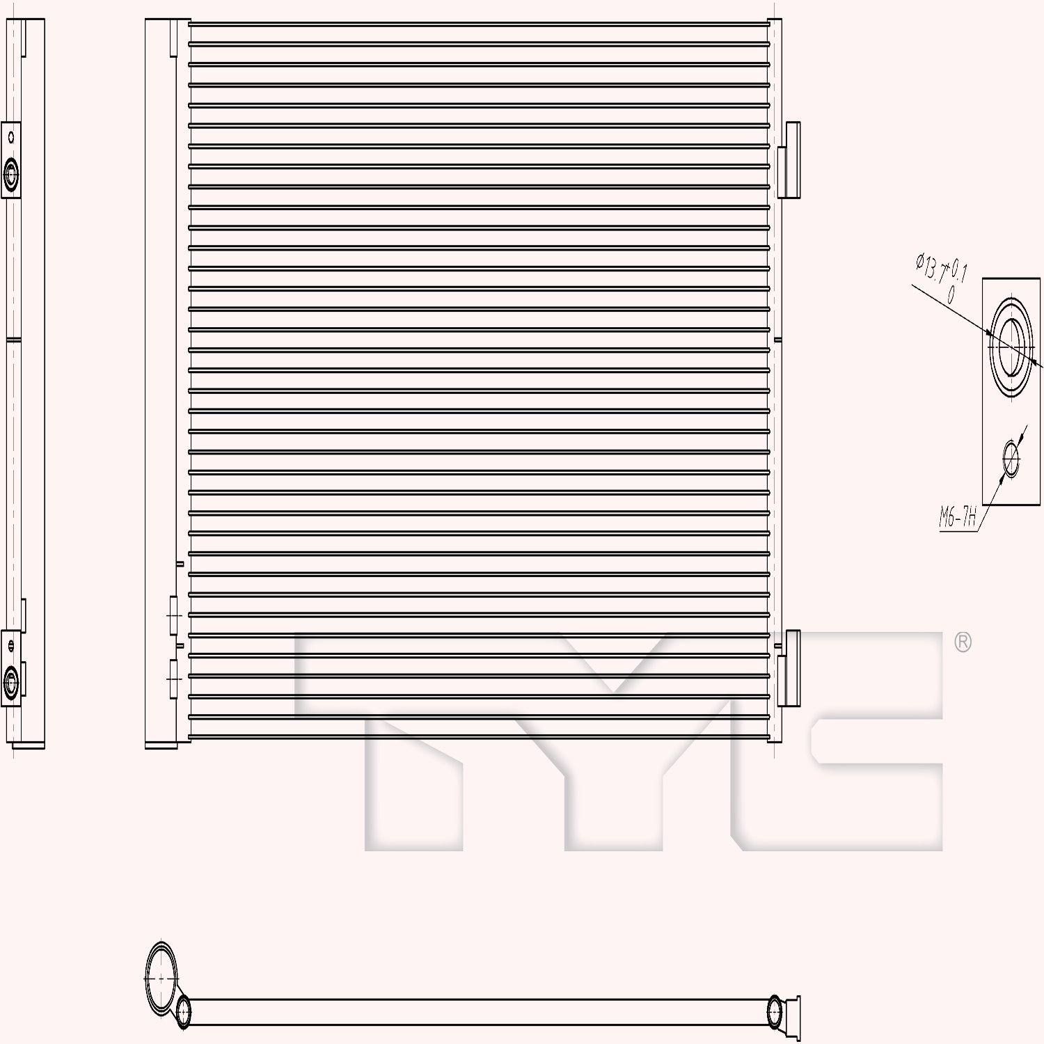 Mini A/C Condenser with OEM # 64 53 9 228 607 TYC #  3989