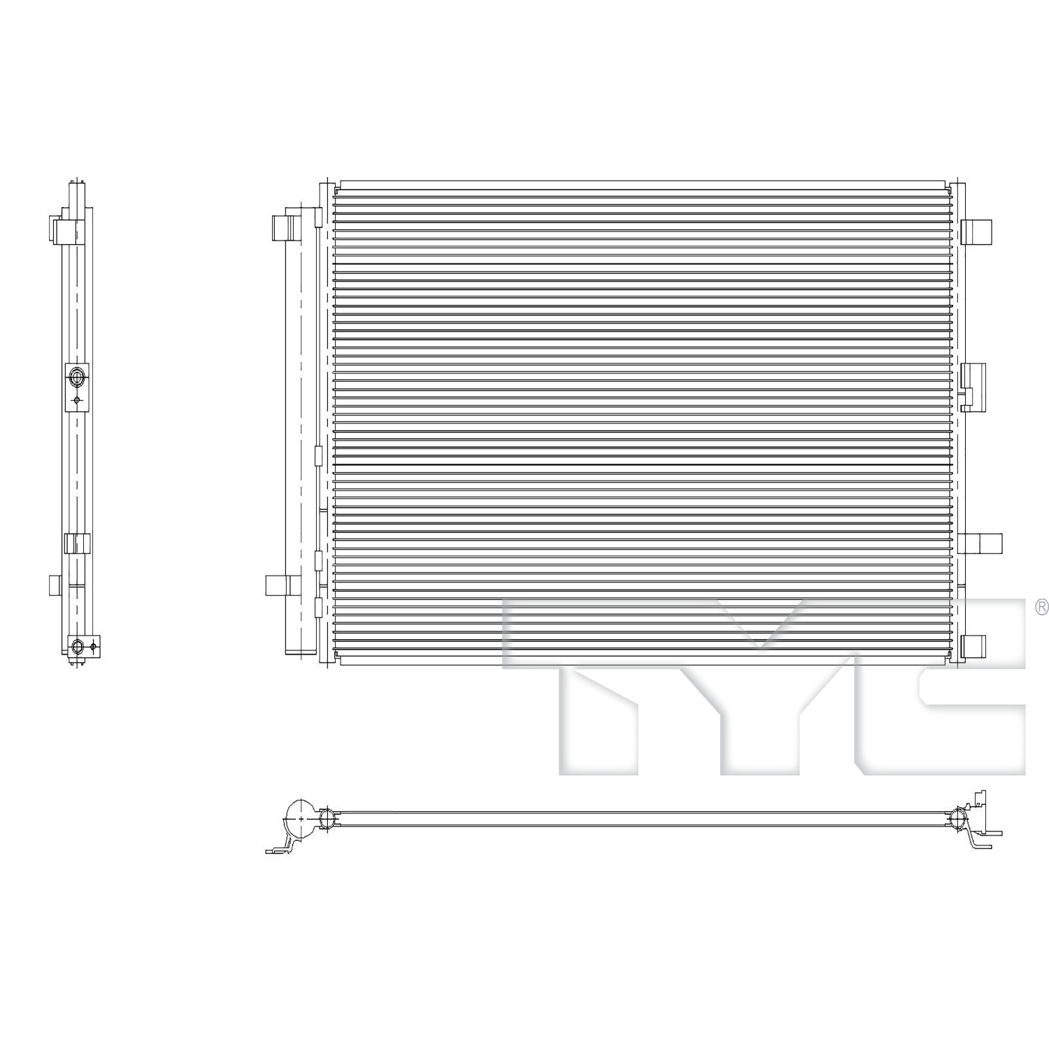 Hyundai A/C Condenser with OEM # 97606-J9900 TYC #  30285