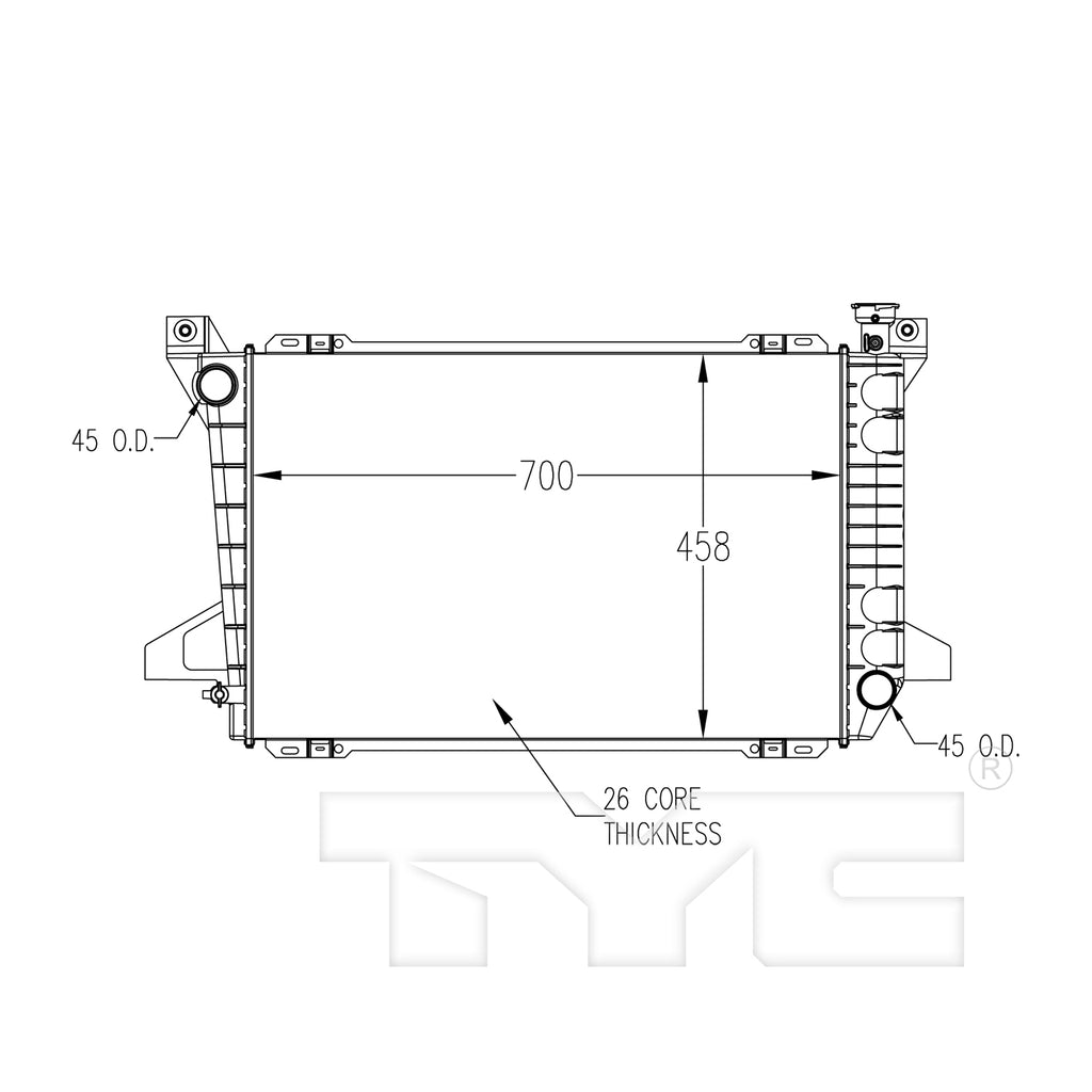 Ford Radiator with OEM #  F2TZ 8005 BA TYC #  894