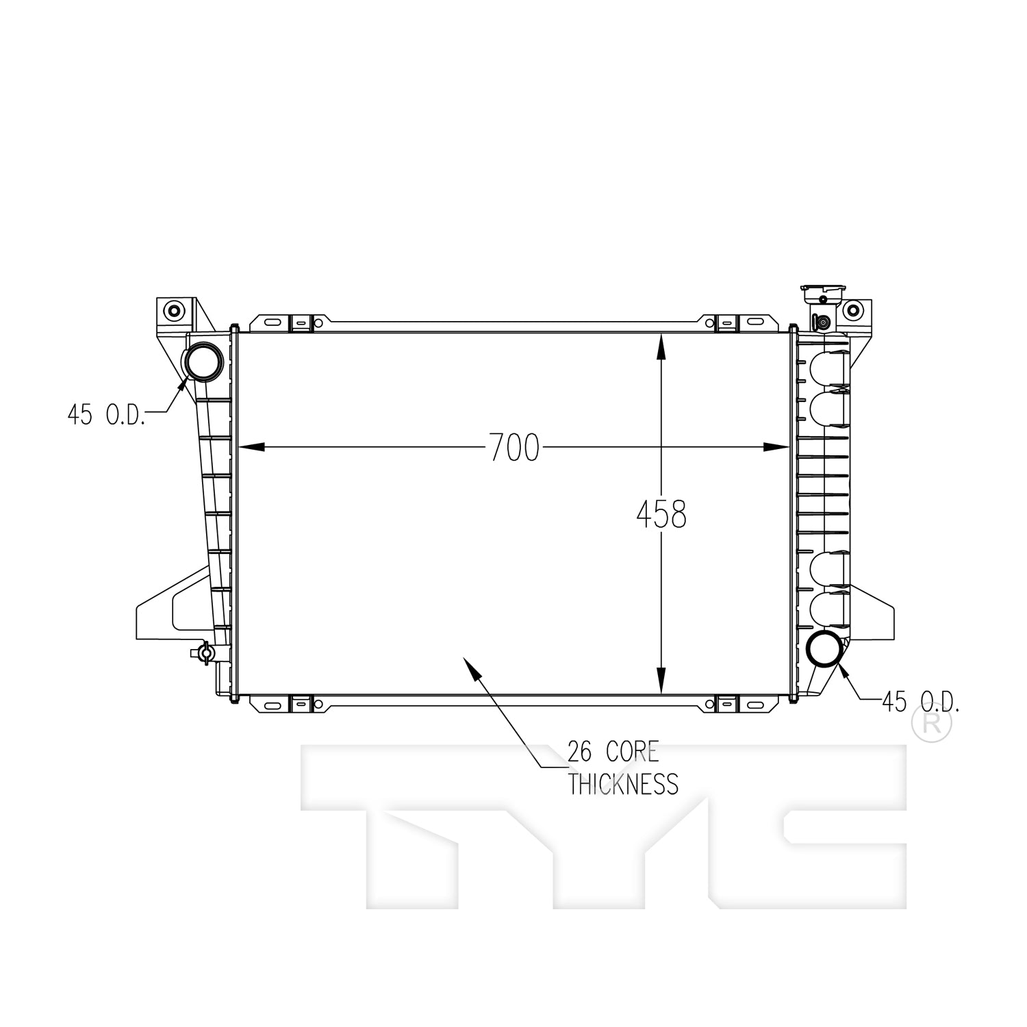 Ford Radiator with OEM #  F2TZ 8005 BA TYC #  894