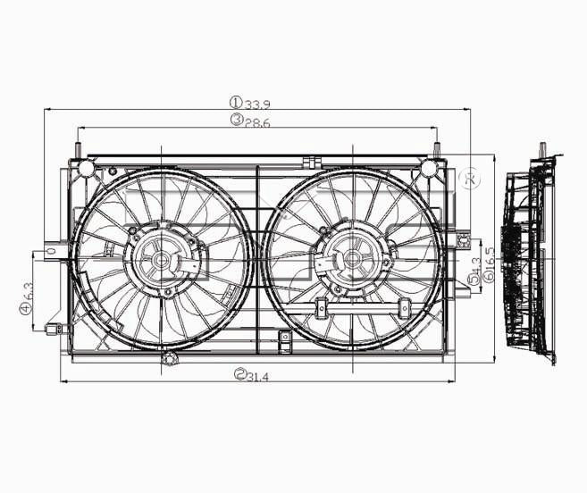 TYC Cooling Fan Assembly for Chevy Monte Carlo 2000-2003  OEM # 19130418