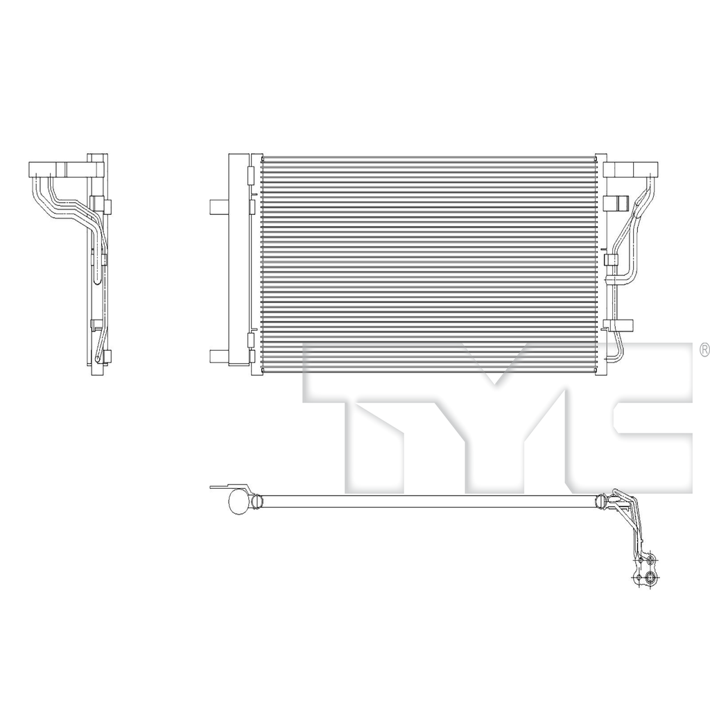 Hyundai A/C Condenser with OEM # 97606-F2200 TYC #  30075